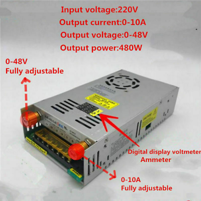 #ad Adjustable Switching Mode Power AC110 220 to DC 0 24V 48V Current Voltage Supply $95.59