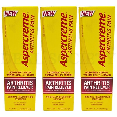 #ad Lot of 3 Aspercreme Arthritis Pain Relief Gel Anti Inflammatory 1.76oz Each $16.99