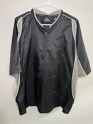 #ad Men#x27;s Mizuno Teamwear Fastpitch Nylon Shirt Windbreaker Black Size XL B3 $13.00