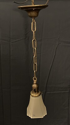 #ad 24” Wired Brass Pendant Light Antique Fixture Deco Shade 122E $227.50