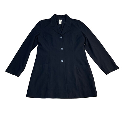 #ad J. Jill Stretch Women#x27;s Long Black Jacket Blazer Size 8 EUC Dress Coat $32.00