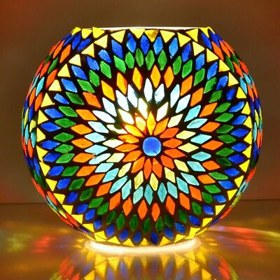 #ad Turkish Moroccan Mosaic Mushroom Shape Colorful Table Bedside Desk Handmade Lamp $61.74