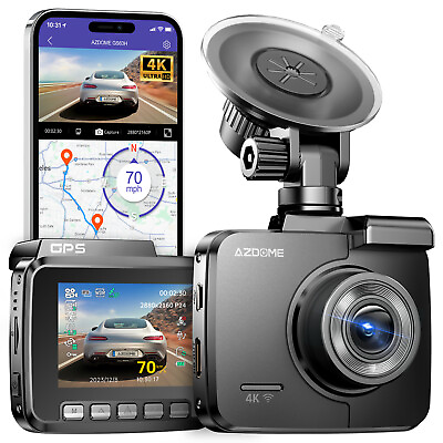 #ad AZDOME 4K 2160P HD WiFi Dash Cam Night Vision GPS Car DVRs Car Camera Cams Video $79.99