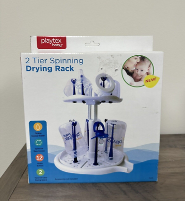 #ad Playtex Baby 2 Tier Spinning Drying Rack Holds Up To 12 Bottles Rack White $17.50