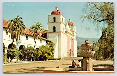 #ad c1980s Old Mission Church Santa Barbara California VTG CA Postcard $4.95