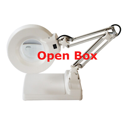 #ad Open Box 110V Magnifier LED Lamp Light Magnifying White Glass Lens 20X $53.58