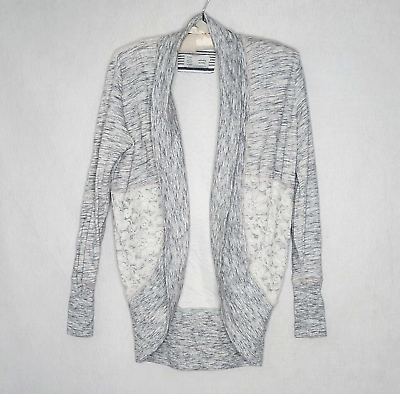 #ad Saturday Sunday by Anthropologie Gray Cocoon Open Cardigan Size XS Terry Lace $22.45