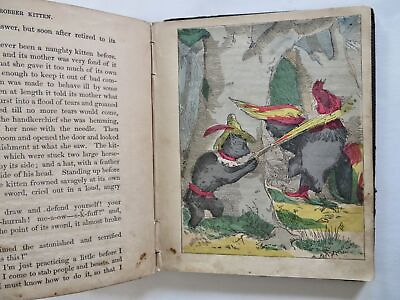 #ad Robber Kitten cats kittens c. 1850#x27;s rare hand colored juvenile book 8 plates $120.00
