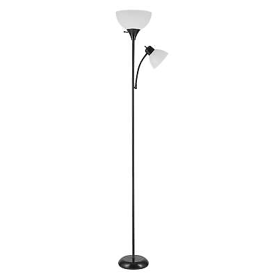 #ad #ad Delilah 72quot; Matte Black Torchiere Floor Lamp with Reading Light $28.06