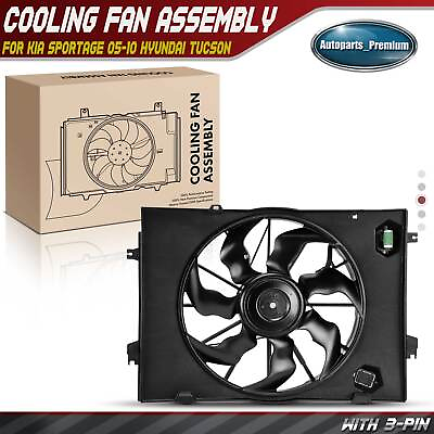 #ad Radiator Cooling Fan Assy w Shroud for Kia Sportage 05 10 Hyundai Tucson 05 09 $69.99