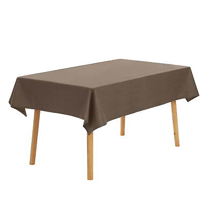 #ad Rectangle Wrinkle Resistant Washable Linen Table Cover Tablecloth Coffee 51quot;x79quot; $27.48