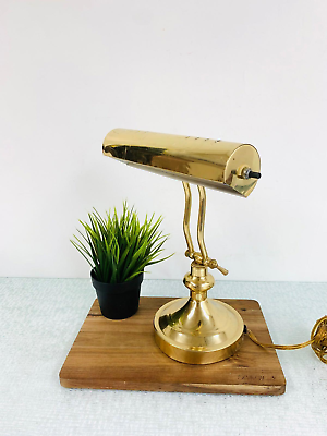 #ad VINTAGE BRASS TABLE OFFICE PORTABLE DESK LAMP $40.00