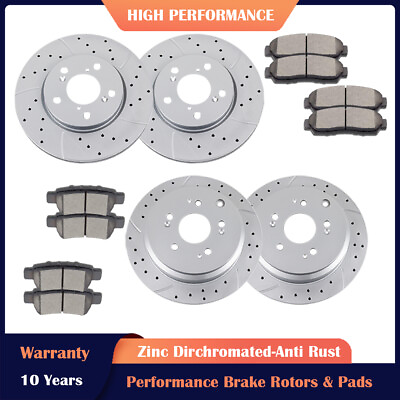 #ad #ad Front Rear Drilled Rotors Brake Ceramic Pads Discs Kit for 2005 10 Honda Odyssey $137.90