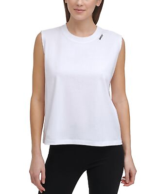 #ad DKNY Womens Cotton Muscle Tank TopWhiteX Large $44.50