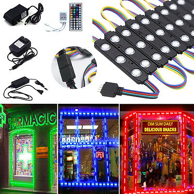 #ad US RGB SMD 5050 3 LED Injection Module Light Strip w Interface DC 12V Sign Lamp $122.84