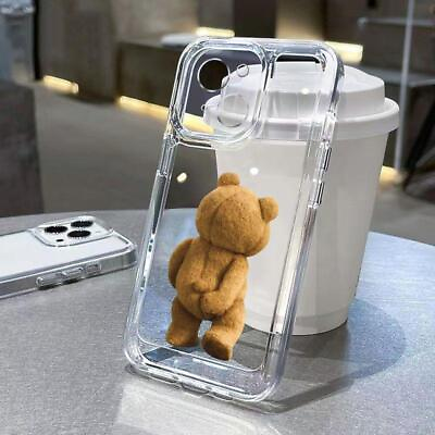#ad Cartoon Bear Transparent IPhone Case 15 14 13 12 11 pro Max Mini Xs X Soft Cover $9.99