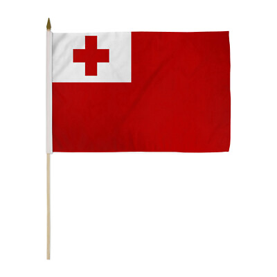 #ad 1 Dozen Tonga Stick Flag 12x18in Handheld Tongan Flag $26.95