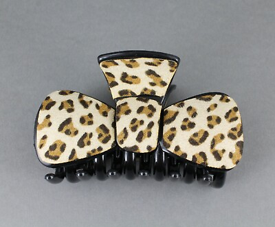#ad Cheetah leopard print 3 3 8quot; long hair clip claw clamp Tan Beige Brown $5.21
