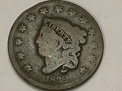 #ad 1832. Coronet Head Large Cent 100% Copper. $15.19