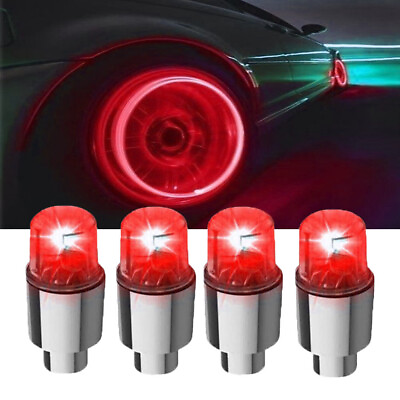 #ad 4Pcs Car Wheel Tire Tyre Air Valve Stem LED Light Caps Lamp Tire Glow Caps Cover $0.99