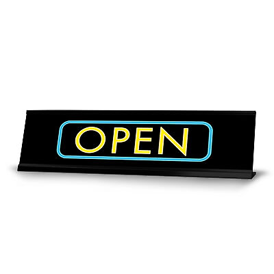 #ad Open Black Frame Desk Sign 2x8quot; $14.24