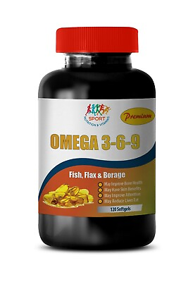 #ad flaxseed oil OMEGA 3 6 9 3600MG eye health supplement 1 Bottle 120 Softgels $48.21