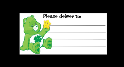 #ad Lucky Care Bear PDT Address Labels Happy Mail Sticker Green Stationery 80s $5.00
