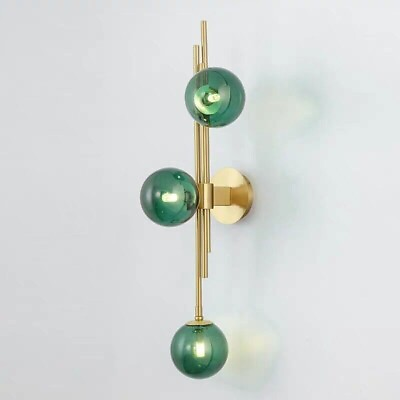 #ad Vertical Modern Green Wall Sconces Lamp With Gold Finish Arm For Home Decor $143.96