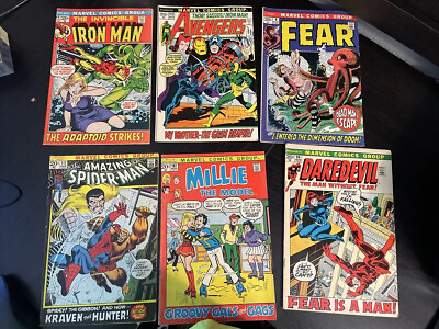 #ad Marvel Comic Lot; Silver Age SPIDERMAN AVENGERS IRON MAN 6 Comics. Free Ship $110.00