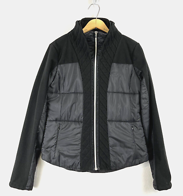#ad LULULEMON St Moritz Fleece Jacket Puffer Black Womens Size 10 Full Zip $29.99