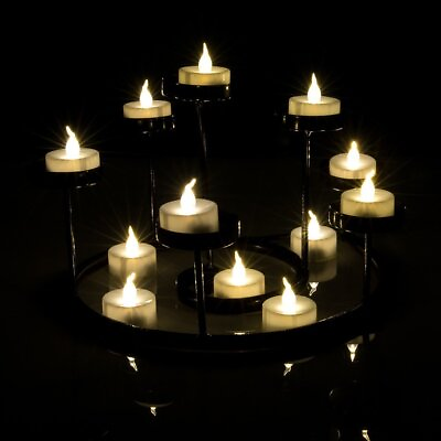 #ad 100pcs Flicker Flameless LED Tea Light Candles Battery Operated Warm White Decor $36.99
