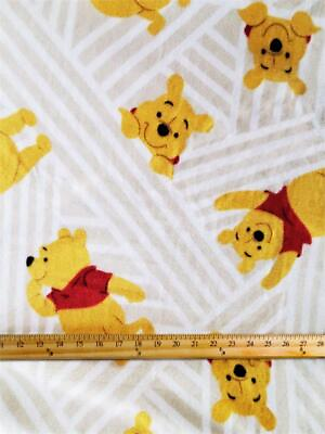 #ad Fleece DISNEY#x27;S WINNIE THE POOH Printed Fabric LINED PATTERN 58quot; Wide SBY $19.90