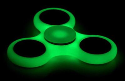 #ad 6 ASST GLOW IN THE DARK FIDGET FINGER SPINNERS stress relieve spinner toy SPIN $28.68