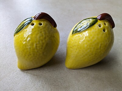 #ad Tabletop Gallery 3quot; Lemon Orchard Salt and Pepper Shakers Ceramic Lemons NEW $7.89