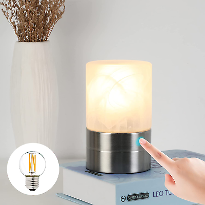 #ad Touch Control Table Lamp Mini Size 3 Way Dimmable Bedside Lamps with Alabaster $33.88