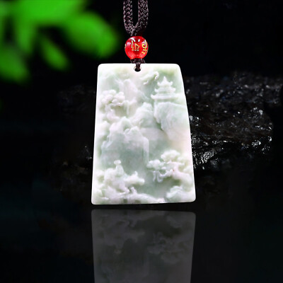 #ad Jade Landscape Pendant Women Charm Jewelry Natural Amulet Fashion Accessories $5.99