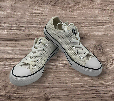 #ad Converse White Perforated Chuck Taylor All Star Shoes Women#x27;s Size 6 551625F $15.29