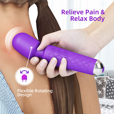 #ad Rechargeable Handheld Massager Vibrator 3 colors 20 Speed Wand Vibrating Massage $8.29