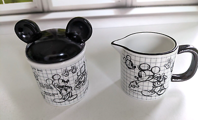 #ad Disney Sketchbook Mickey Mouse Ears Sugar Bowl amp; Creamer Set AA96 $14.99