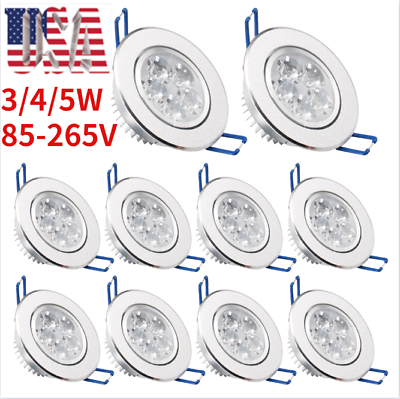 #ad 10PACK 3W 4W 5W Dimmable Downlight Led Recessed Ceiling Light with Driver US $39.59