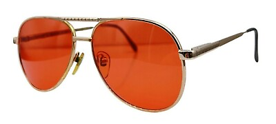 #ad Vintage On Gaurd 037 Gold Pilot Sunglasses W NEW LENSES $128.00