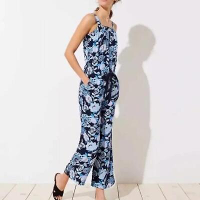 #ad Loft l Blue Pineapple Floral Print Jumpsuit Size 0 $24.00