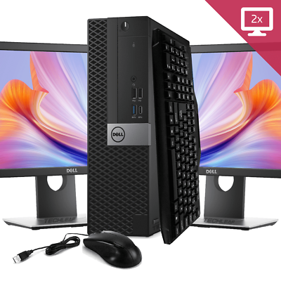 #ad Dell Desktop Computer PC i7 up to 64GB RAM 4TB SSD 24quot; LCDs Windows 11 or 10 $371.28