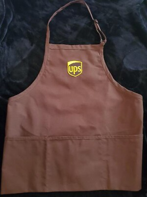 #ad APRON UPS 3 Pockets Adjustable Neck Tie BROWN $20.00