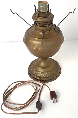#ad B amp; H Bradley amp; Hubbard Brass Oil Lamp Electric Antique 1892 Works VGC 48L $48.80