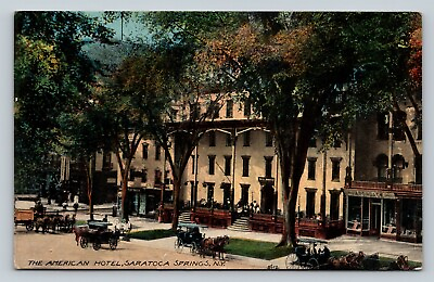 #ad The American Hotel Saratoga Springs NY Horse amp; Buggy ANTIQUE Postcard $12.05