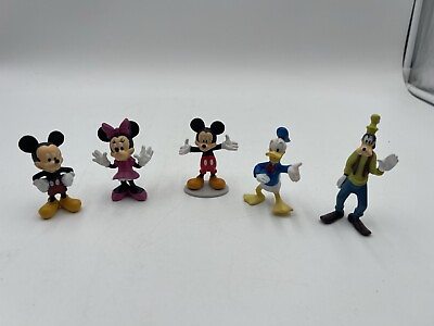 #ad DISNEY Mickey 5 Figures 2 3” Mickey Minnie Goofy Donald $14.99