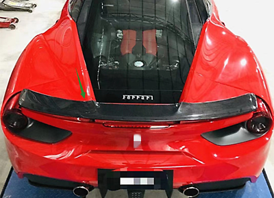 #ad Real Carbon Fiber Rear Spoiler Trunk Tail Cover Trim For Ferrari 488 GTB 15 2019 $1458.26