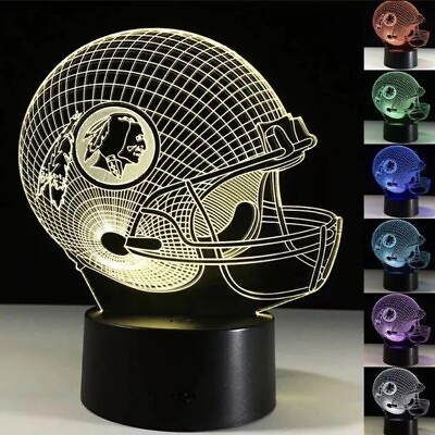 #ad 3D Lamp Illusion Redskin Football Team Lamp $16.00