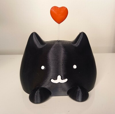 #ad 3D Printed Love You Cat Black Color. Made In USA $26.99
